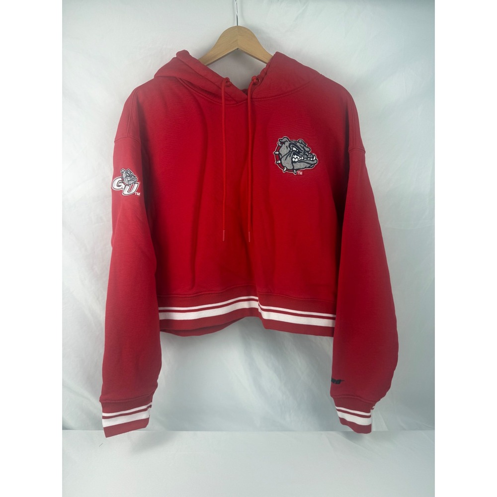 Pro Standard L Gonzaga Bulldogs Cropped Hoodie Red Embroidered NCAA